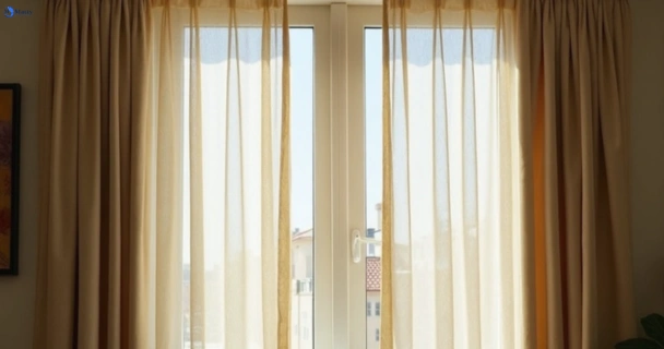 Dull dusty drapes in boondall before professional cleaning
